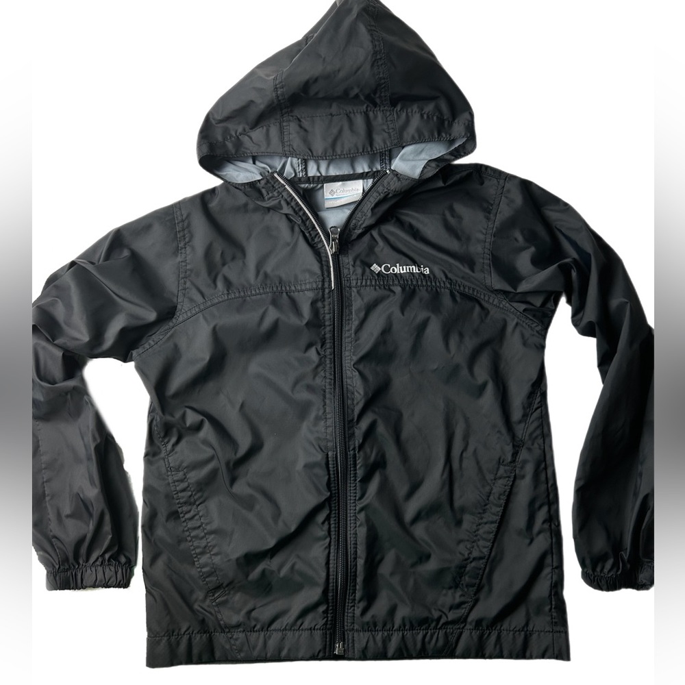 Boys Columbia Glennaker Jacket Light Rain Jacket Sz S & M Black Coat